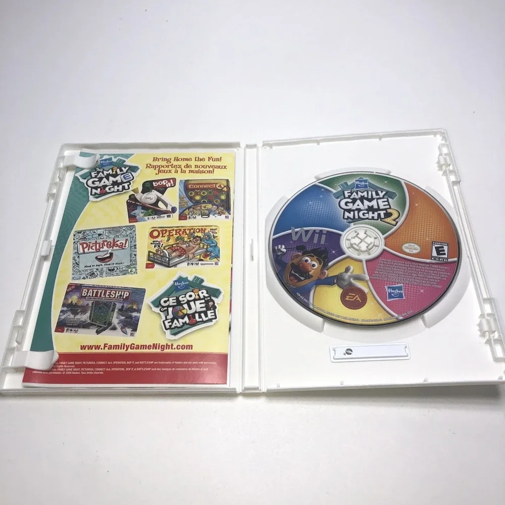 Hasbro Family Game Night‎ 2 (Nintendo Wii, 2009) COMPLETE disk/case/manual